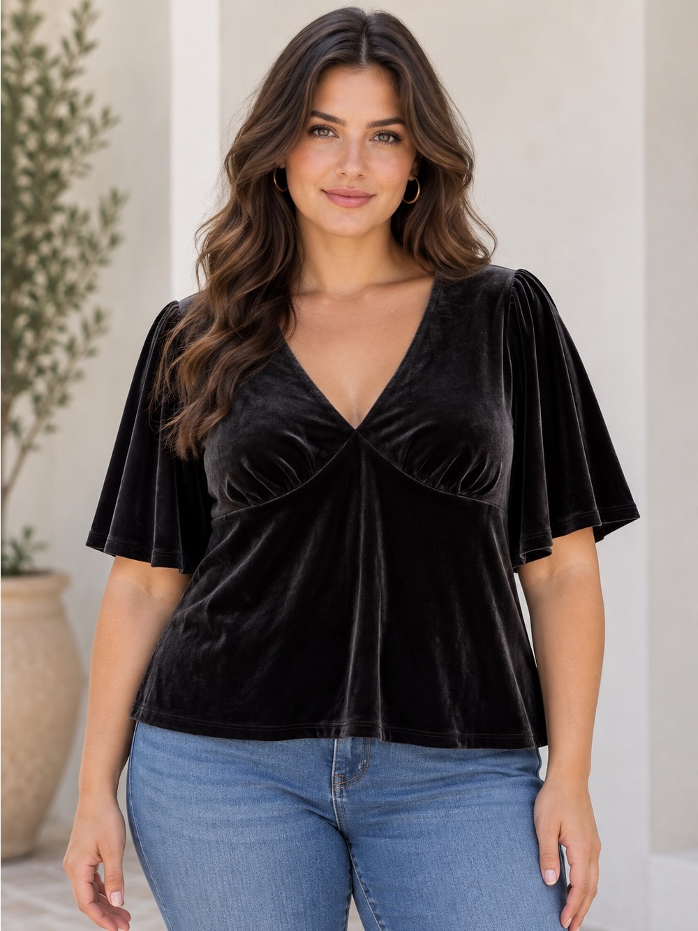 🎉5 for $45🎉 Knox rose velvet top blouse shirt size XL
